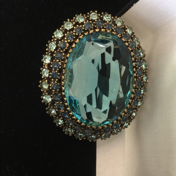 Vintage Signed Pauline Rader Large Crystal Brooch - Picture 4 of 8